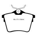 EBC Redstuff Bremsbeläge Hinterachse mit ABE Peugeot...